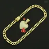 Hangende kettingen hiphop steentjes geplaveide Cubaanse ketting bling ijs uit hart s door cupid pijl pendanten ketting voor mannen rapper sieraden