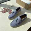 Designer Loropiana Charms Scarpe Serie Lp Mocassini in pelle di pecora Scarpe casual piatte in pelle piccole Scarpe singole in pelle scamosciata con frange a punta Scarpe pigre