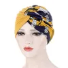 Beanies Beanie/Skull Caps Dubbele laag Turban Hat Fashion Gedrukte vrouwen Baotou Cap tweekleurige stiksels zachte bloemen polyester