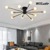 Creative Metal Ceiling Lamp Minimalistic Style Semi-Flush Mounted Light Hotel Counter Living Dining Bedroom Modern Iron Lighting