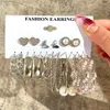 Creative Simple Earring Set 9 par fj￤rils persikhj￤rta p￤rl￶rh￤ngen