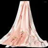Scarves Pure Silk Scarf Women 2023 Hangzhou Shawls And Wraps For Ladies Double-layer Natural Real