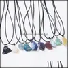 Hanger kettingen natuurlijke minerale steen amethists roze geel wit kristal tijger eye jade agates ketting groothandel drop levering j dhljl