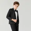 Completi da ragazzo Casual Suit Blazer Flower Boy Suit Dress For Wedding Bambini Blazer formale Abbigliamento Cappotto jacquard per bambini 230216