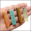 H￤nge halsband naturliga kristallsten mineral irregar rec quartz pendum amazonite tiger ￶gon lapsi kristaller l￤kning droppleverans j dhkdm