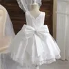 Sukienki dla dziewczynek urodziny na 1-5 lat biała sukienka z koronką kwiatową Bewborn Party Princess Promowa suknia dla niemowląt tiul tutu ubrania dla dzieci