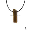 Pendant Necklaces Healing Natural Stone Mineral Irregar Rec Quartz Pendum Amazonite Tiger Eye Lapsi Pink Crystal Women Me Sexyhanz D Dh8Zw