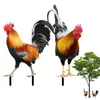 Decorações de jardim 2pcs rooster estátua escultura de frango para decoração de quintal decoração de galinha de galinha de galinha de galinha home decoração ao ar livre em casa