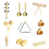 Tamburi a percussione toddlers giocattoli musicali set castanet sabbia martello tamburello triangolo doppia suoneria orff strumenti a percussione set montessori giocattoli 230216