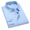 Men's Dress Shirts Business Casual Shirt Regular Fit White Black Light Blue Cotton Long Sleeve 230216