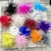 Pins Brooches Luxury Ostrich Feather Brooch for Women Fashion Lapel Hair Hat Accessories Vintage Floral Feathers Corsage Pin 230216