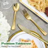 Disposable Flatware 50pcs Gold/Silver Forks Plastic Tableware Dessert Knives Spoon Cutlery Set Wedding Birthday Party Decor Supply 230216