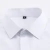 Men's Dress Shirts Classic French Cuffs Solid Shirt Covered Placket Formal Business Standard-fit Long Sleeve Office Work White 230216