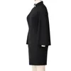 Robes décontractées Robe de clergé pour femmes Élégant noir Bodycon Tab Collar Church