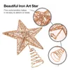 Christmas Decorations Tree Star Topper Ornament Treetop Stars Gold Holiday Metal Party Decor Decoration Ornaments Favors Toppers