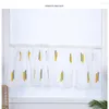 Curtain Embroidered Wheat Spike Semi Tier Short Rod Pocket For Kitchen Bathroom Living Room 100 50cm