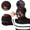 Berets Fleece Warm Knit Scarf Cap Neck Warmer Unisex Winter Windproof Hats For Men Wool Caps Fashion