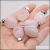 Charms Reiki Healing Irregar Energy Stone Róż White Crystal wisiorek do akcesoriów naszyjnika biżuteria tworzy wyniki dostawy dhdod