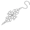 Bangle Women Silver Color Crystal Flower Shape Hand Chain Bracelet Bangles