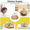 Baking Tools Cupcake Holder Lid Cake Dome Tray Plate Glass Container Mini Dessert Wooden Individual