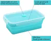 Lunch Boxes 4 Pcs Silicone Collapsible Food Storage Containers with Lids Bento BPA free for Kitchen Pantry 230216
