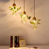 Lâmpadas pendentes Planta de vidro em vidro Planta cultivar madeira Retro Lustres pendurados luminárias LED Luminária Sussendu Decoração de casa