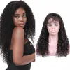 Perruques avant de lacet de cheveux humains cambodgiens avec des cheveux de bébé 130% perruque bouclée crépue pré-plumée pour les femmes noires