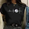 Kadın T Shirt Moon Kadın Siyah Üst T-Shirt Sıradan Yuvarlak Boyun R Ezil Baskı Gotik