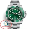 Green Color Designer Watch Luksusowy zamiatanie ręki igły Automatyczny ruch mechaniczny Top Ceramic Bezel Men Watch289U