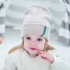 Beretten 1-4 jaar borduurpatroon warm hiphop gebreide winterhoed baby beanie motorkap voor jongensmeisjes