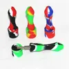 Hookahs Portable Silicone Nectar Kit with 10mm Titanium & Quartz Tips Dab Straw Silicone Smoking Pipes Bubbler Oil Rigs Ash Catchers