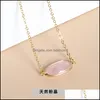 Hangende kettingen natuursteen ovaal rozenkwarts sunstone charmes reiki genezing chakra kristallen ketting voor vrouwen sieraden drop deliv dhldz