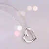 Kettingen 925 Silver Lady Sieraden Klassiek Sterling Hart Paar ketting Minimalistisch sleutelbeenketen Verjaardagsfeestje Gift