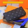 2023 Wallet Luxury Coin Purse Embossed Zipper Clutch Wallets purses With Orange Box Card Dust Bag 60017