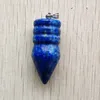 Collane con pendente 2023 Fashion Natural Lapis Lazuli Scopperil Pendenti a forma di pendenti per collana fai da te Creazione di gioielli 5 pz / lotto all'ingrosso