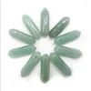 FYJS Unique 10 Pcs Hexagone Prisme Bleu Sable Pierre Vert Aventurine Bijoux De Mode