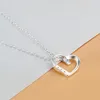 Kettingen 925 Silver Lady Sieraden Klassiek Sterling Hart Paar ketting Minimalistisch sleutelbeenketen Verjaardagsfeestje Gift