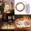 Strings 1-5m Batterij aangedreven Decoratie LED Koperdraad Fairy String Lights Lampen voor kerstvakantie Wedding Party