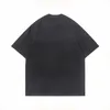 ハイストリートメンズサマーTシャツ愛好家ファッション洗浄レタープリントティーメンズ半袖トップスサイズS-XL