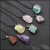 Colares pendentes de pedra mineral natural ametistas rosa amarelo branco cristal tigre olho jade agates colar por atacado entrega j dhljl