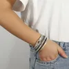 Charm Bracelets ALLYES Vintage Natural Stones Leather Bracelet For Women Heart Multilayer Braided Wrap & Bangles Party Jewelry