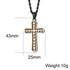 Pendentif Colliers EyeYoYo Double Couches Croix Pendentifs Pour Hommes Ane Femmes 3 Couleur En Acier Inoxydable Collier Bijoux Religieux