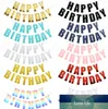 High-end Happy Birthday Banner Bunting paper Birthday Party Hanging Garland Banner Baby Shower Decoration