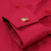 Men's Dress Shirts Solid Long Sleeve Casual Male Brand Regular Fit France Exquisite Cufflinks 230216
