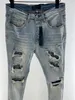 2023 latest mens pencil jeans fashion hole stitching design handsome pants luxury designer jeans