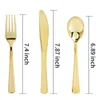 Disposable Flatware 75 Piece Gold Cutlery Set - Plastic Rose gold Includes 25 Forks 25 Spoons 25 Knives 230216