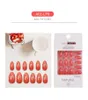 False Nails 24st Glitter Fake Jelly Lim Type avtagbar kort mode manikyr DIY nagelkonstdekoration för manikyr3060350