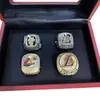 4 stuks James Basketball Team Champions Championship Ring Set met Houten Doos Souvenir Mannen Vrouwen Jongen Fan Brithday Gift 2023 Hip Hop Sieraden Sport Punk