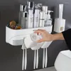 Banyo Aksesuar Set Diş Fırçası Tutucu Otomatik Diş Macunu Dağıtıcı Bardak Duvar Montajı Tuvalet Depolama Rafı Banyo Aksesuarları