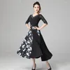 Stage Wear X087 Dancing Skirt Half Sleeve Ballroom Dress Women's Dance Costumes Latin Waltz